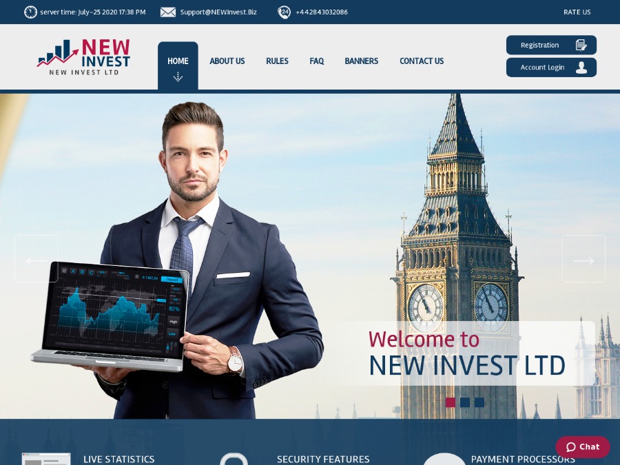 New Invest Ltd - сверхдоход с начислениями от 2.2% в день, депозит от 25$