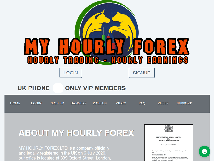 My Hourly Forex LTD - начисления от 1.08% почасово на 96 часов, от 25 USD
