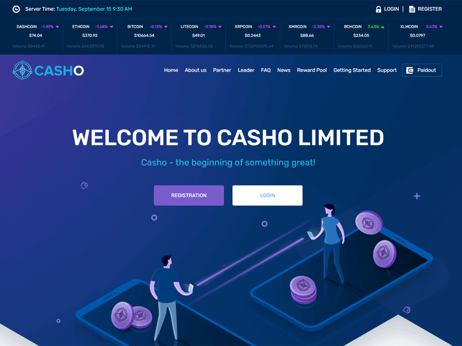 Casho Limited - 3% каждый день до 250% (+150% профит), депозит включен