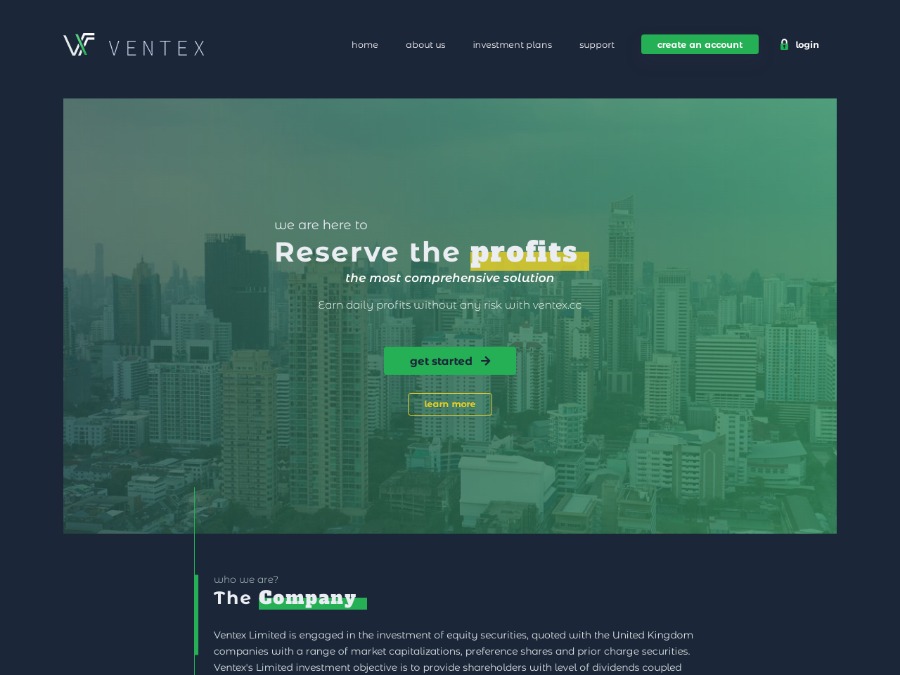 Ventex - бывший партизан с доходом 1.1% в сутки на 3 дня, депозиты от $10