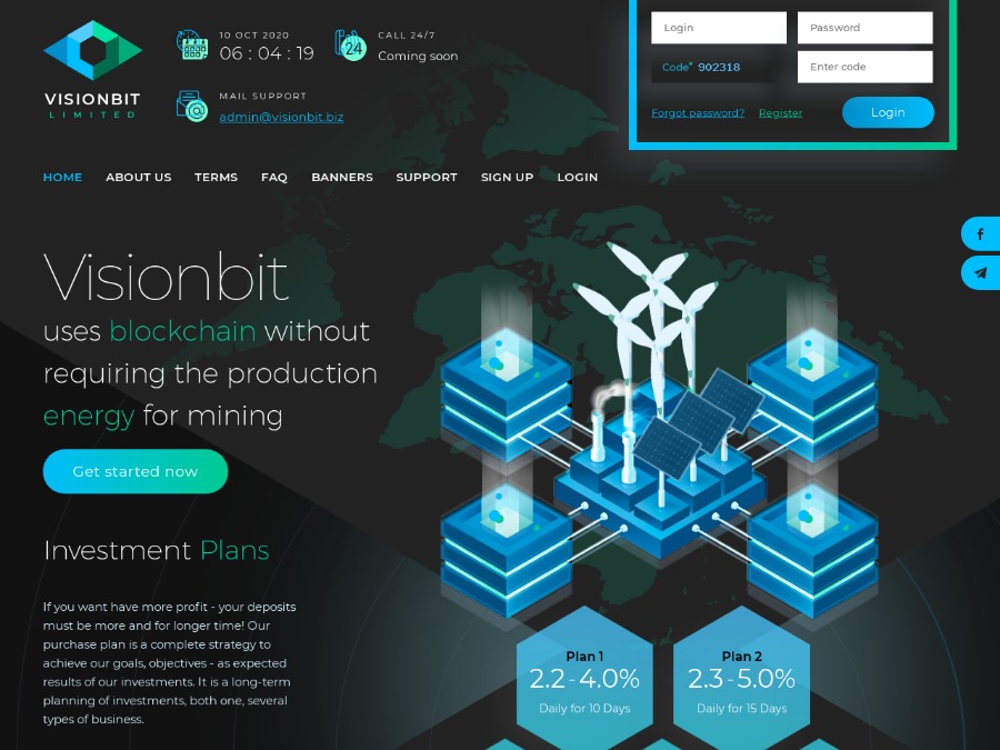 Visionbit Limited - фастовый проект, доход от 2.1% - 2.2% в день + Страховка