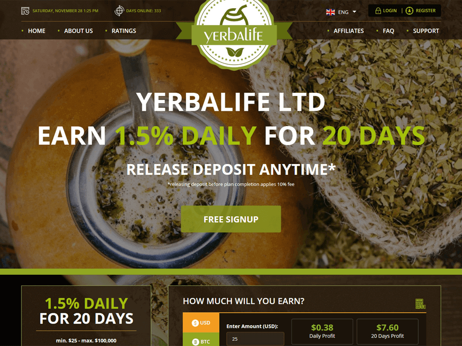 YerbaLife - редизайн партизана: 1.5% в сутки на 20 дней (+30%), вход от $25