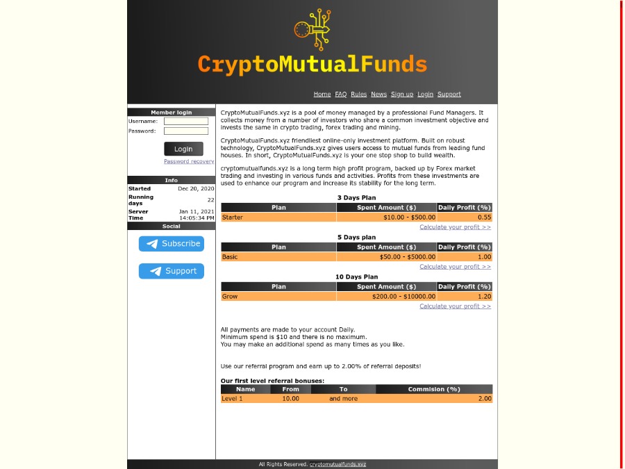 CryptoMutualFunds - 0.55 - 1.00 - 1.20% сроком на 3 - 10 дней, - БЕЗ РЕФБЭКА