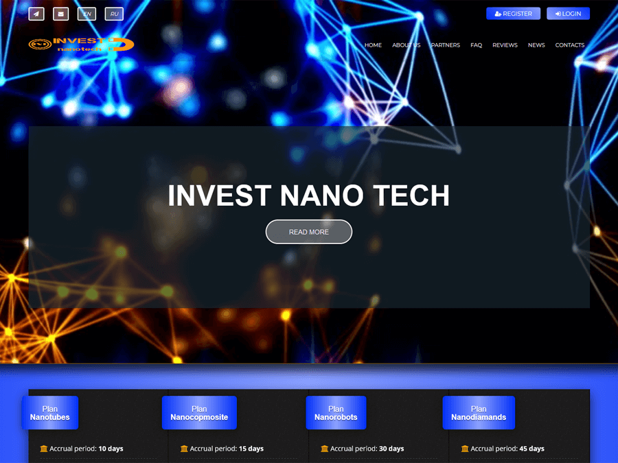 InvestNanoTech - 11% на 10 дней / 1.4 - 1.8% на 15 - 45 дней + депозит, от $10