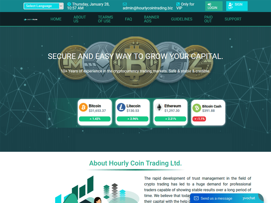 Hourly Coin Trading Ltd - почасовик: 1.04% на 100 часов (+4%), депо включен