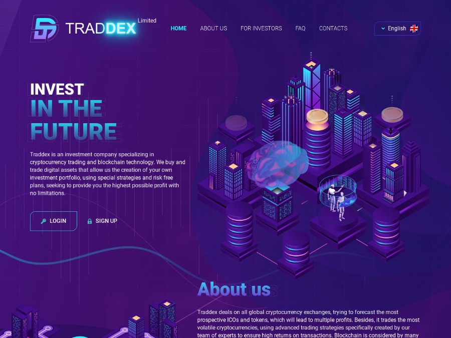 TradDex LTD - низкодоходные инвестиции от 0.3% на 10 дней и выше, от $10