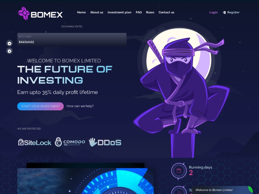 Bomex Limited - фаст с планами от 10% в день бессрочно, от $10, +Страховка