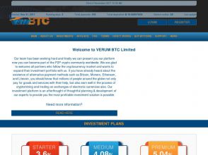 Verum BTC Limited - высокодоходные инвестиции в биткоинах от 0.15%/час