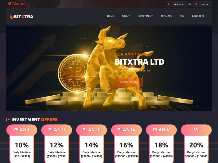 BitXtra Top Limited - заработок в хайпе: +10% в день бессрочно, +Страховка