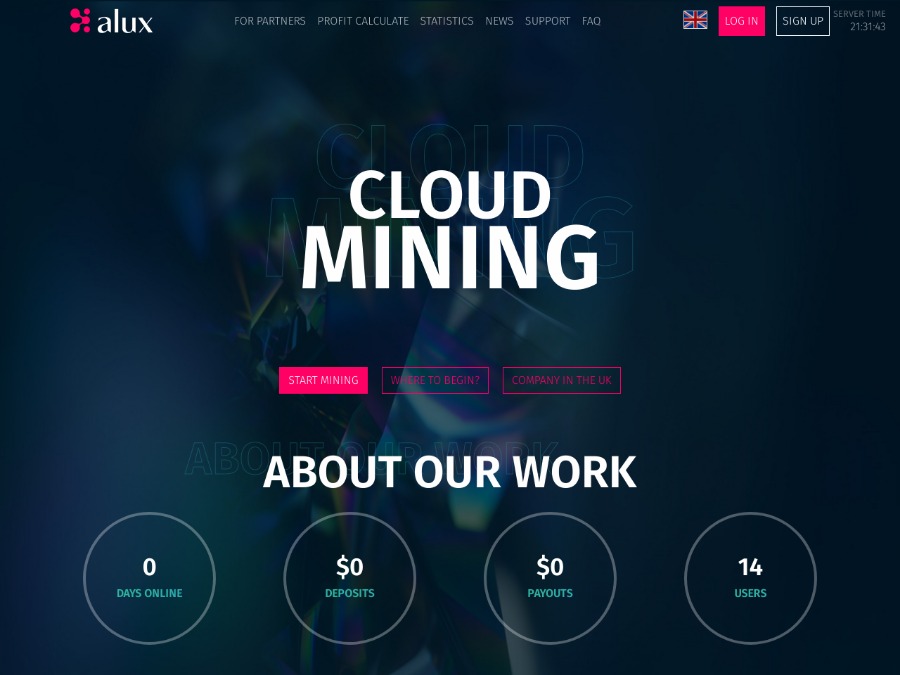 Alux Mining - новый псевдо-майнинг: 1 - 3% в сутки бессрочно, + 100 GH/s