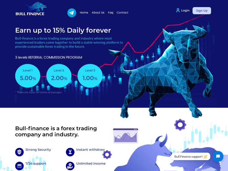 Bull Finance LTD - новый фаст-проект: 10 - 15% бессрочно, от $10 [Страховка]