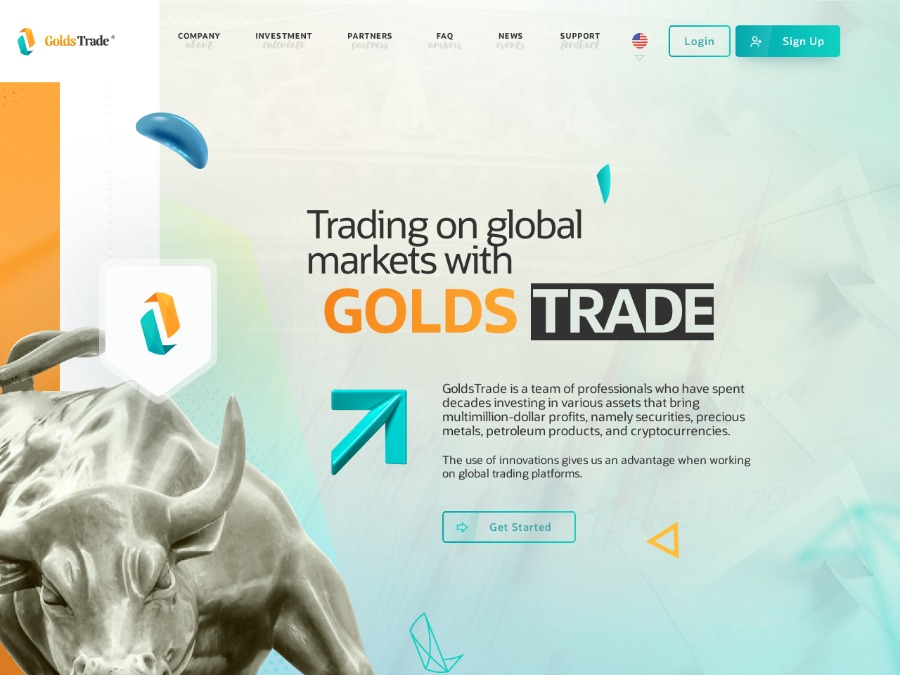 Golds Trade - 0.7% каждый день на 20 суток, депозит в конце, вход от 10 USD