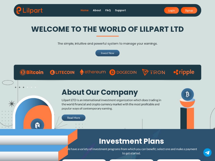 Lilpart LTD - фаст-HYIP: 7 - 13% на 30 дней, депо включен, [СТРАХОВКА $300]