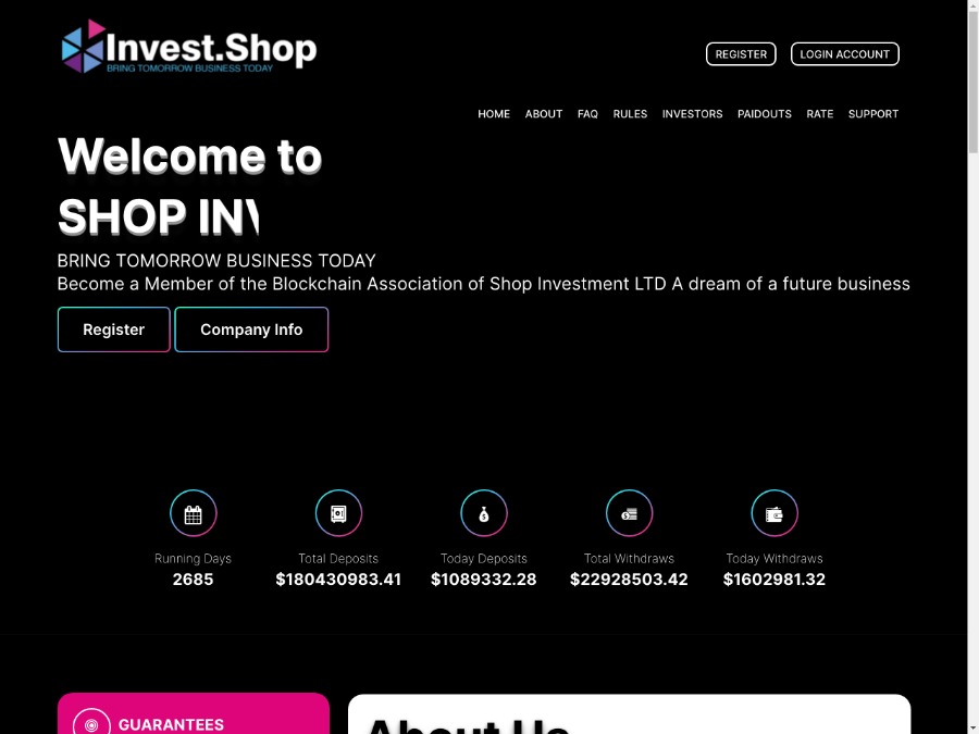 SHOP INVESTMENTS LTD - инвест-проект с доходом: 34.5% ежедневно на 3 дня
