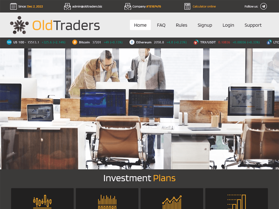 Old Traders - редизайн: 0.1% - 5.5% ежедневно на 30 - 120 дней, $10