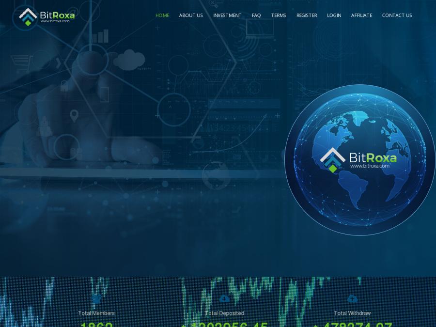 BitRoxa PTY - почасовые выплаты от инвестиций в USD/BTC, 0.41% в час