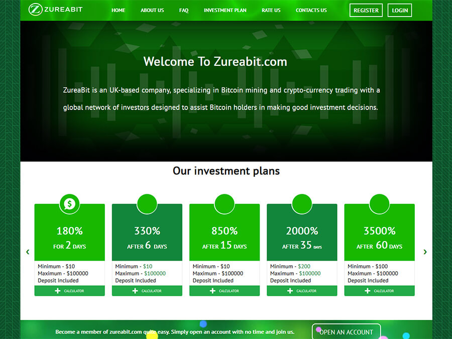 ZureaBit - заработок USD на автомате, инвестиции с ежедневным профитом