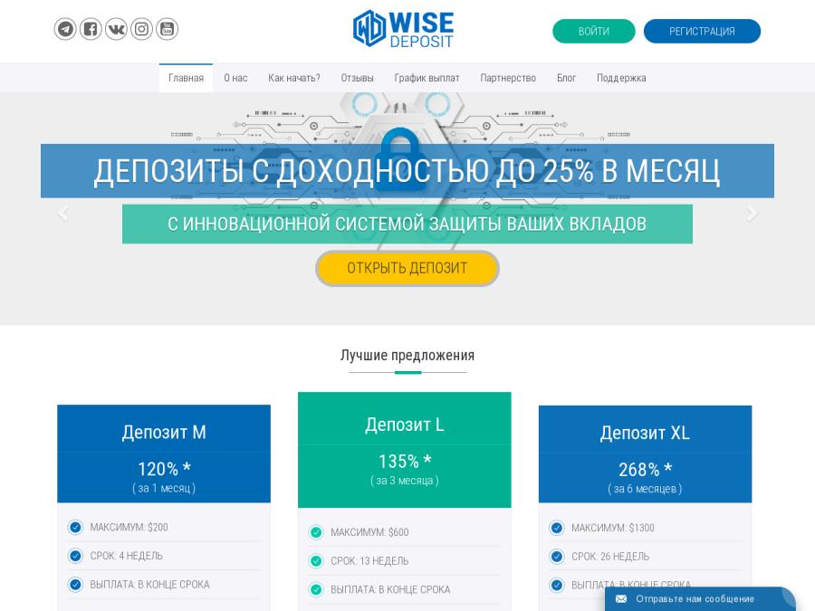 WiseDeposit - накопление, умножение вкладов с доходом 4.2 - 5.8% в месяц