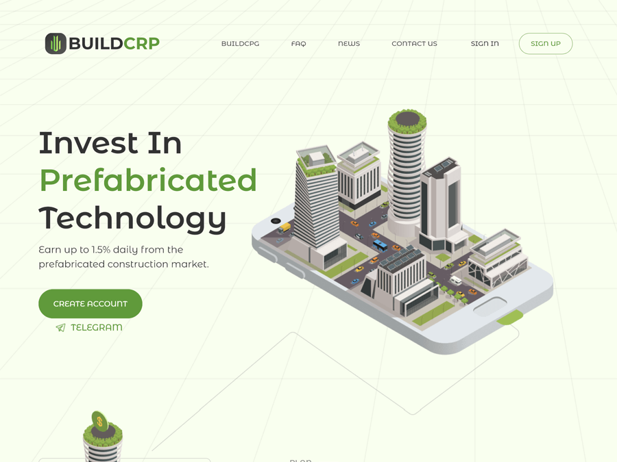 BuildCRP - пассивный доход онлайн: 1% - 1.5% в день на 5 дней + СТРАХОВКА