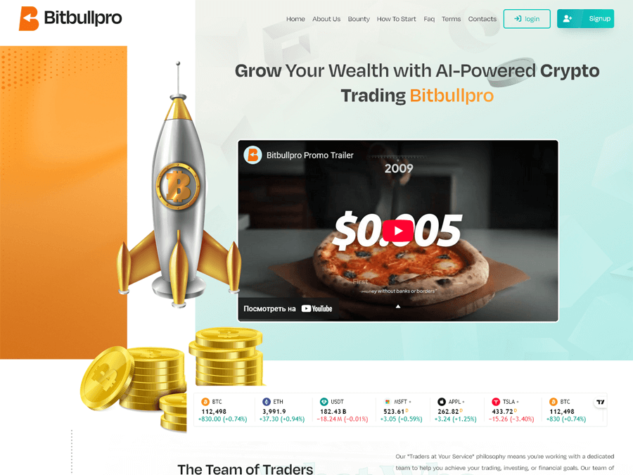 BitBullPro Ltd - среднедоходные вклады: 10% на 12 дней, депозит включен