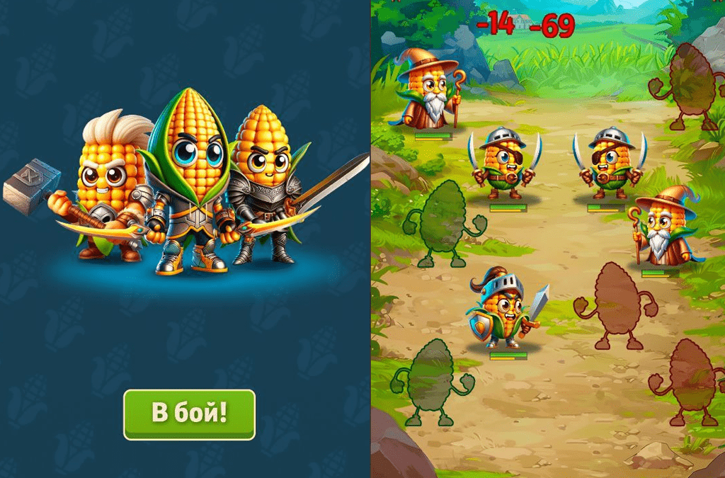 Corn Battles - новая игра "Кукурузные битвы", активный геймплей, AirDrop