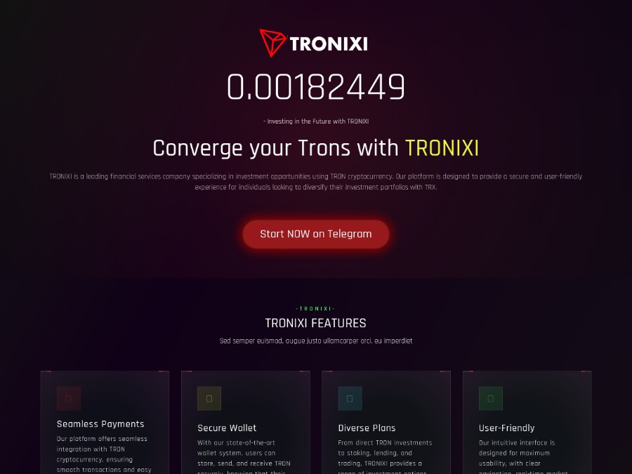 TroniXi - облачный майнинг в Телеграм-боте: +5% на 100 дней, СТРАХОВКА