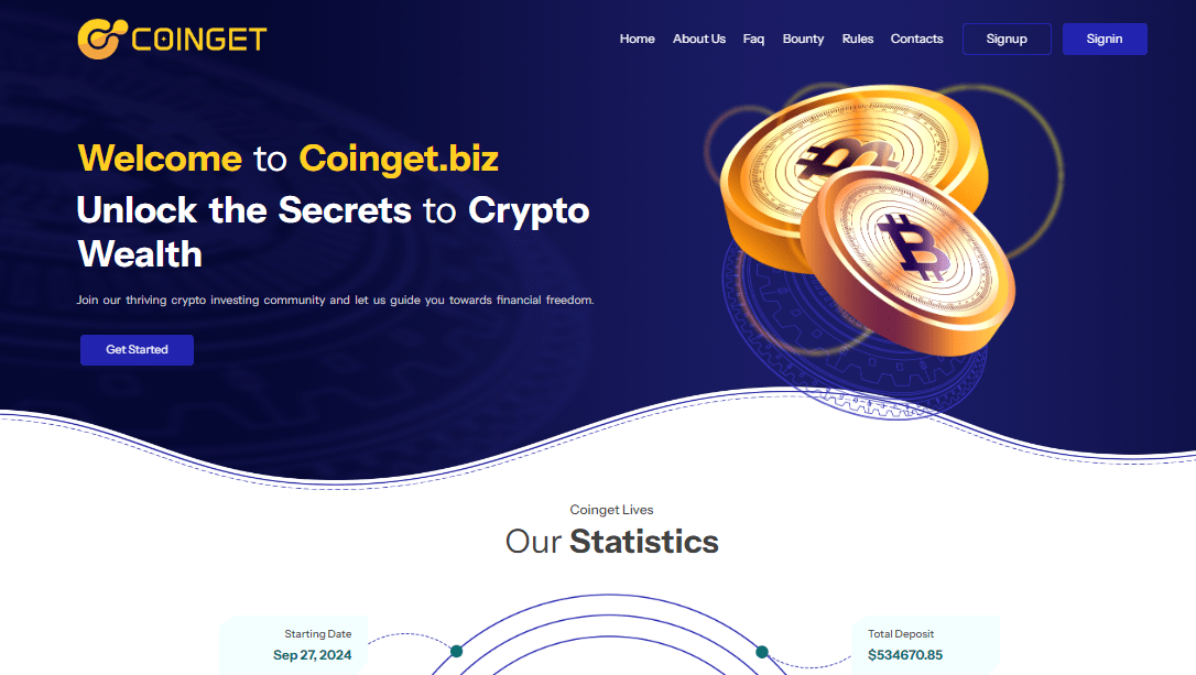 Coin Get - инвестиции онлайн от +0.5% по будням, депо от $30 + СТРАХОВКА