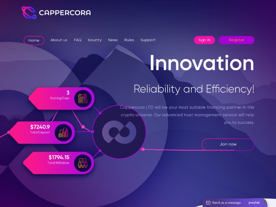 Cappercora LTD - пассивный доход: 8% на 15 дней, вход от $10 + СТРАХОВКА