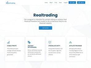 Realtrading - долгосрочный маркетинг: 1% на 150 дней, депозит от 10 USDT