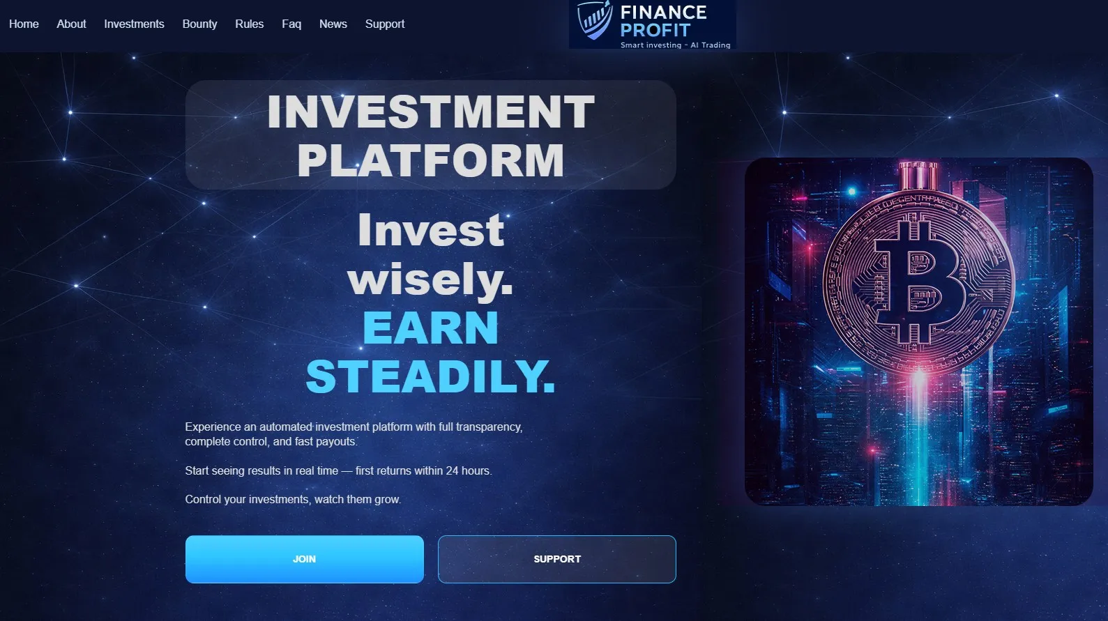 Fin-Profit - пассивный доход 0.5% - 4.0% в день на 20 - 50 дней, вклад от $20