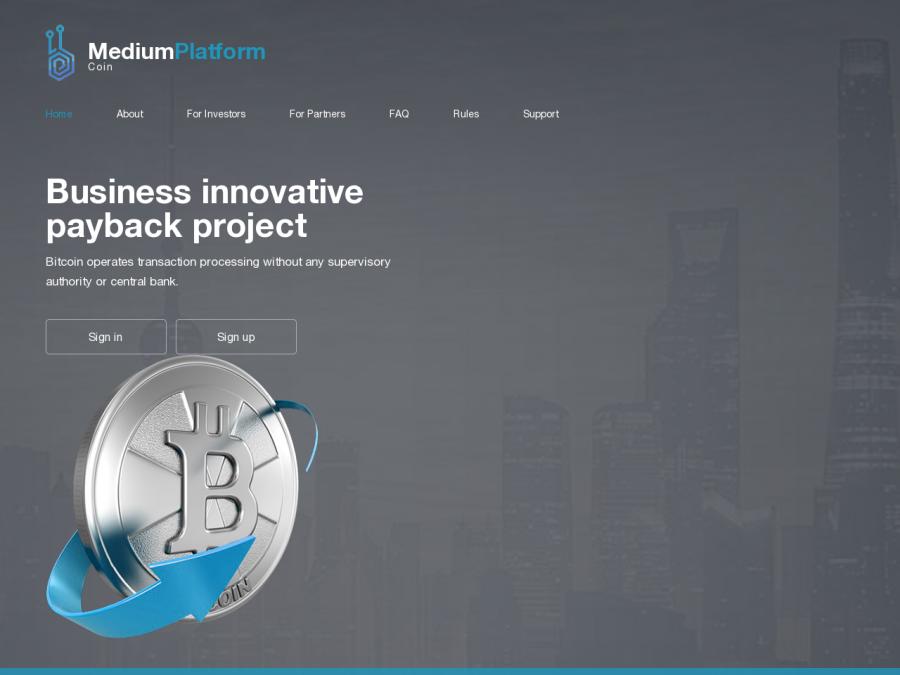 Medium Platform Coin LTD - высокодоходный проект от 2 до 4% за сутки, 10$
