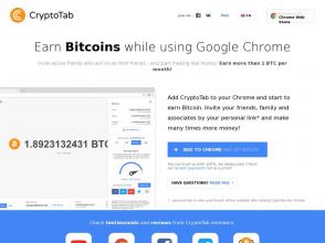 GetCryptoTab - майнинг Bitcoin в браузере онлайн, плагин для браузера