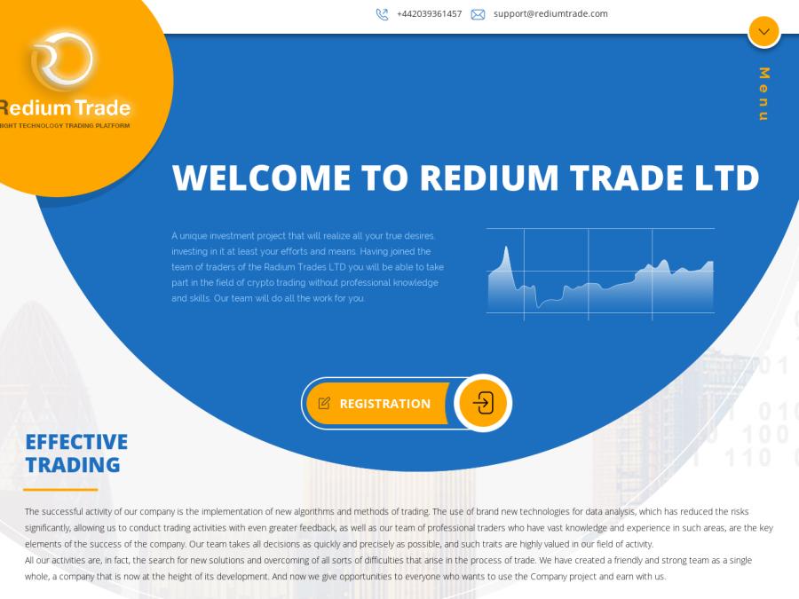 Redium Trade - заработок в хайпе +7% в день на 19 суток (профит +33%), 10 $