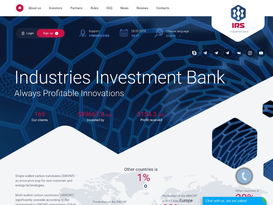 Industries Investment Bank (IRS BANK) - выгодные инвестиции от 2 USD / 100 Р