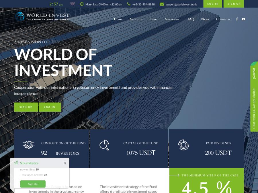 World Invest Group - инвестиционный EN-хайп с доходностью 4.5% за сутки