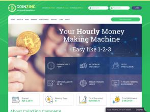 CoinZinc - инвестиции в почасовой хайп, заработок USD и Crypto от 1.45%/час