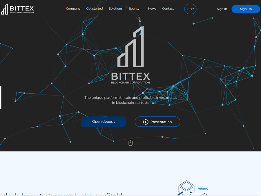 Bittex Blockchain Corporation - ежедневный доход от +0.7% и выше, от 50 USD