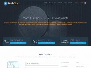 MathCCY - заработок на инвестициях с доходом от 7% за сутки и выше, от 10$
